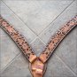 HILASON WESTERN LEATHER HORSE BREAST COLLAR TAN BLACK HAIR ON INLAY