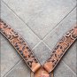 HILASON WESTERN LEATHER HORSE BREAST COLLAR TAN BLACK HAIR ON INLAY