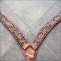 HILASON WESTERN LEATHER HORSE BREAST COLLAR TAN BLACK HAIR ON INLAY
