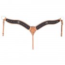 TOUGH 1 DESERT FAITH GATOR PRINT SILVER CROSS BREASTCOLLAR INLAY BLACK OVERLAY