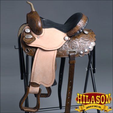 TT316ADB 17" HILASON WESTERN FLEX TREE BARREL RACING TRAIL RIDING HORSE SADDLE