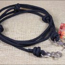 BLACK 8 ft MOUNTAIN ROPE KNOTTED BARREL HORSE REIN 3/4in. ROUND TRIGGER SNAP