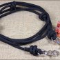 BLACK 8 ft MOUNTAIN ROPE KNOTTED BARREL HORSE REIN 3/4in. ROUND TRIGGER SNAP