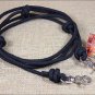 BLACK 8 ft MOUNTAIN ROPE KNOTTED BARREL HORSE REIN 3/4in. ROUND TRIGGER SNAP