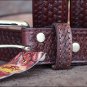 38" HILASON HAND MADE HEAVY DUTY BUFFALO HIDE LEATHER STICHED BELT