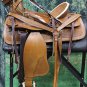 WESTERN LEATHER YOUTH CHILD BARREL RACING TRAIL SADDLE W/ BRIDLE COLLAR SET 13"