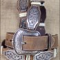 M&F WESTERN ARIAT BROWN SCALLOP RAWHIDE CONCHO LEATHER MEN'S BELT 34-46 inches