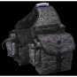 TOUGH 1 MULTI POCKET INSULATED NYLON SADDLE BAG IN PRINTS TOOLED LEATHER BLACK