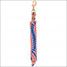 5/8" X 8' WEAVER POLYPROPYLENE SOFT LEAD ROPE SOLID BRASS 225 SNAP ORANGE BLUE