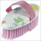 HORZE HAPPY HORSE PLASTIC HANDLE BODY BRUSH LIGHT BLUE LIGHT GREEN