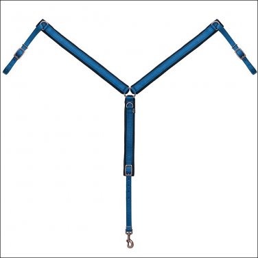 HILASON WESTERN TACK HORSE BLUE NYLON BREAST COLLAR W/ SNAP