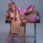 OS100-F WESTERN BARREL RACING TRAIL SADDLE 14" WITH HEADSTALL & BREAST COLLAR