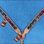 HILASON WESTERN LEATHER HORSE HEADSTALL BREAST COLLAR TAN W/ PEACE SIGN INLAY