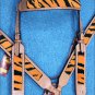 HILASON WESTERN LEATHER HORSE HEADSTALL BREAST COLLAR TAN W/ TIGER PRINT INLAY