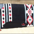 FEP303 HILASON WESTERN NEW ZEALAND WOOL HORSE SADDLE BLANKET BLACK