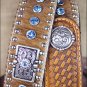 WESTERN MEN NOCONA CONCHOS NATURAL BASKET STAMP LEATHER BELT 32-46 INCHES