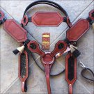 HILASON WESTERN HORSE LEATHER BRIDLE HEADSTALL BREAST COLLAR MAHOGANY RAWHIDE