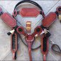 HILASON WESTERN HORSE LEATHER BRIDLE HEADSTALL BREAST COLLAR MAHOGANY RAWHIDE