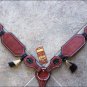 HILASON WESTERN HORSE LEATHER BRIDLE HEADSTALL BREAST COLLAR MAHOGANY RAWHIDE