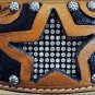 HILASON WESTERN LEATHER BRIDLE HEADSTALL BLACK HAND CARVED STAR
