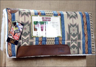 WEAVER RUNNING BULL-CHAMBRAY HERCULON ALL PURPOSE HORSE SADDLE PAD MAIZE FLEECE