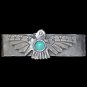 LOULABELLE SILVER THUNDERBIRD CUFF BRACELET LADIES TURQUOISE INLAY BEAD PLATING