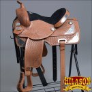 TO100A- HILASON TREELESS WESTERN TRAIL BARREL RACING SADDLE 16 TAN