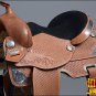 TO100A- HILASON TREELESS WESTERN TRAIL BARREL RACING SADDLE 16 TAN