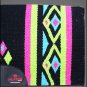 FE126-F HILASON WESTERN NEW ZEALAND WOOL HORSE SADDLE BLANKET BLACK GREEN PINK