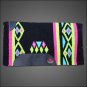 FE126-F HILASON WESTERN NEW ZEALAND WOOL HORSE SADDLE BLANKET BLACK GREEN PINK