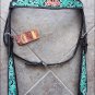 HILASON WESTERN LEATHER HORSE BRIDLE HEADSTALL GREEN HAND PAINT FLORAL