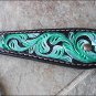 HILASON WESTERN LEATHER HORSE BRIDLE HEADSTALL GREEN HAND PAINT FLORAL
