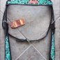 HILASON WESTERN LEATHER HORSE BRIDLE HEADSTALL GREEN HAND PAINT FLORAL