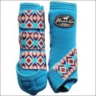 SML PROFESSIONAL CHOICE SPORTS MEDICINE HORSE LEG BOOTS 4 PACK TRIBAL BLUE