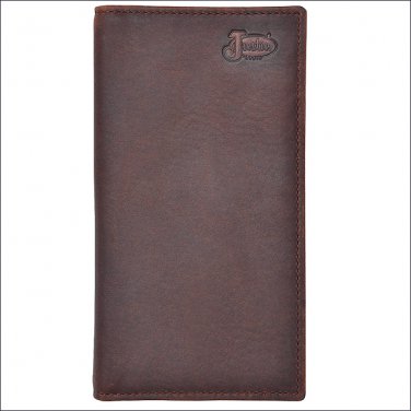 JUSTIN BROWN TAN PEBBLE GRAIN LEATHER BASIC RODEO MENS WALLET W/ 12 CARD SLOTS