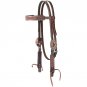WEAVER BEADED BASKETWEAVE COPPER SPOT 5/8" BROWBAND HEADSTALL DARK OIL