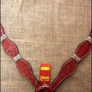 HILASON WESTERN LEATHER RAWHIDE BRAIDED HORSE BREAST COLLAR MAHOGANY