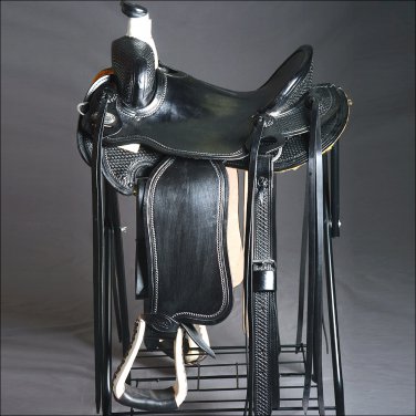 RS104BK 15" HILASON WESTERN BIG KING WADE RANCH COWBOY TRAIL ROPING SADDLE