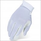 07 SIZE HERITAGE PERFORMANCE HORSE RIDING GLOVE STRETCH SPANDURA LEATHER WHITE