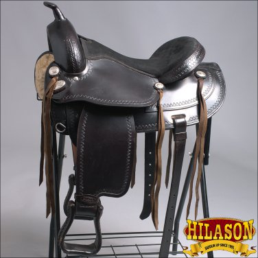TT919-F HILASON WESTERN FLEX TREE BARREL RACING TRAIL RIDING HORSE SADDLE 17"