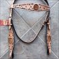 V1 HILASON WESTERN LEATHER HORSE HEADSTALL BRIDLE TAN BLACK HAIR ON INLAY
