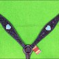 HILASON WESTERN LEATHER HORSE BREAST COLLAR BROWN TURQUOISE BLING HEART CONCHOS