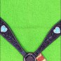 HILASON WESTERN LEATHER HORSE BREAST COLLAR BROWN TURQUOISE BLING HEART CONCHOS