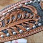 HILASON WESTERN LEATHER HORSE BRIDLE HEADSTALL ACORN TOOL TAN BLACK INLAY