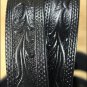 30IN. BLACK 1.5in LEATHER BELT EMBOSSED WESTERN DESIGN MADE IN USA