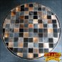 HR135-F HILASON HOME DECOR COWHIIDE HAIR ON LEATHER PATCHWORK ROUND RUGS CARPET