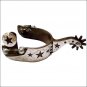 HILASON ANTIQUE BROWN YOUTH SPUR STARS CUT-OUT DESIGN GS ENGRAVED TRIM
