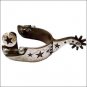 HILASON ANTIQUE BROWN YOUTH SPUR STARS CUT-OUT DESIGN GS ENGRAVED TRIM