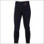28" HORZE ACTIVE WOMENS COTTON ELASTIC LEATHER FULL SEAT RIDING BREECHES BLACK
