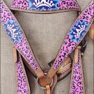 F518 NEW HILASON WESTERN HAND PAINT LEATHER HORSE BRIDLE HEADSTALL BREAST COLLAR